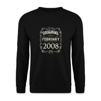 Vintage - Original depuis l'anniversaire de février 2008 - Sweat-shirt Unisexe - noir - Devant - Alina (178cm) & Michal (187cm)