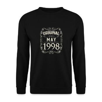 Vintage - Original depuis l'anniversaire de mai 1998 - Sweat-shirt Unisexe - noir - Devant - Alina (178cm) & Michal (187cm)
