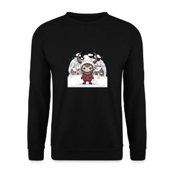 Krampus T Père Noël démoniaque Krampus kawaii - Sweat-shirt Unisexe - noir - Devant - Alina (178cm) & Michal (187cm)