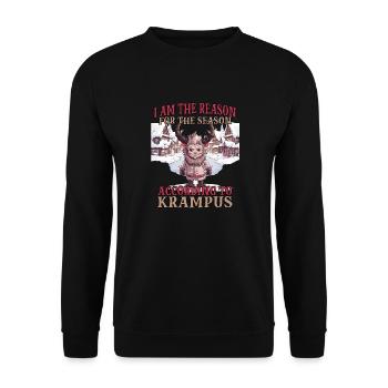 Krampus T Dämonischer Weihnachtsmann Kramperl - Unisex Pullover - Schwarz - Vorne - Alina (178cm) & Michal (187cm)