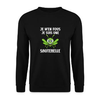 Humour sauterelle - Sweat-shirt Unisexe - noir - Devant - Alina (178cm) & Michal (187cm)