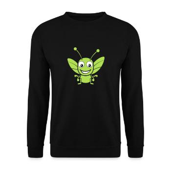 Heuschrecke - Unisex Pullover - Schwarz - Vorne - Alina (178cm) & Michal (187cm)