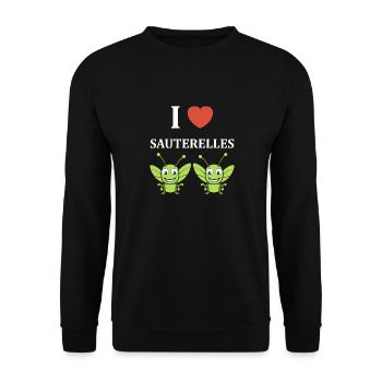 Humour sauterelle - Sweat-shirt Unisexe - noir - Devant - Alina (178cm) & Michal (187cm)