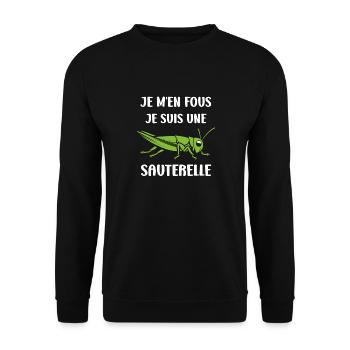 Insecte humour Sauterelle - Sweat-shirt Unisexe - noir - Devant - Alina (178cm) & Michal (187cm)