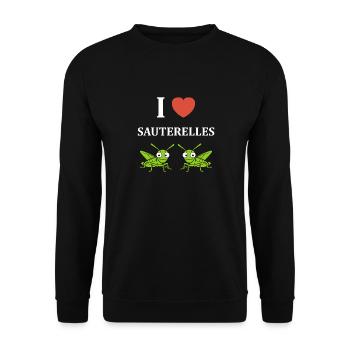 Insecte humour Sauterelle - Sweat-shirt Unisexe - noir - Devant - Alina (178cm) & Michal (187cm)