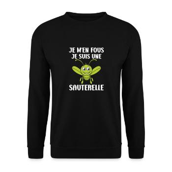 Humour sauterelle - Sweat-shirt Unisexe - noir - Devant - Alina (178cm) & Michal (187cm)