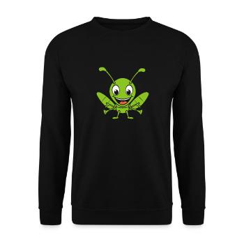 Heuschrecke - Unisex Pullover - Schwarz - Vorne - Alina (178cm) & Michal (187cm)