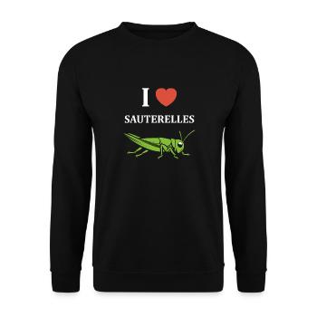Insecte humour Sauterelle - Sweat-shirt Unisexe - noir - Devant - Alina (178cm) & Michal (187cm)