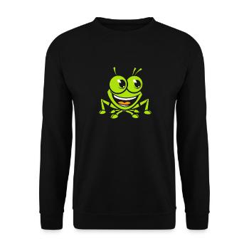 Heuschrecke - Unisex Pullover - Schwarz - Vorne - Alina (178cm) & Michal (187cm)