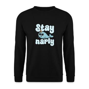 Narwhal Unicorn Whale - Unisex Sweatshirt - black - Front - Alina (178cm) & Michal (187cm)
