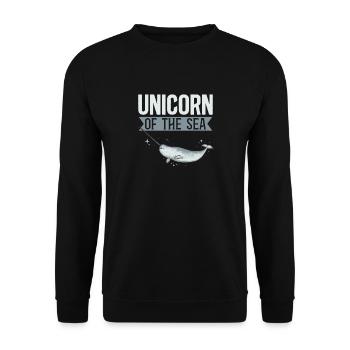 Narwhal Unicorn Whale - Unisex Sweatshirt - black - Front - Alina (178cm) & Michal (187cm)