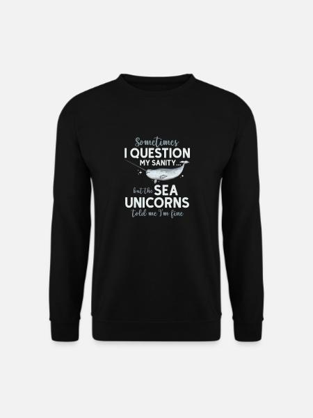 Narwal Einhornwal - Unisex Pullover - Schwarz