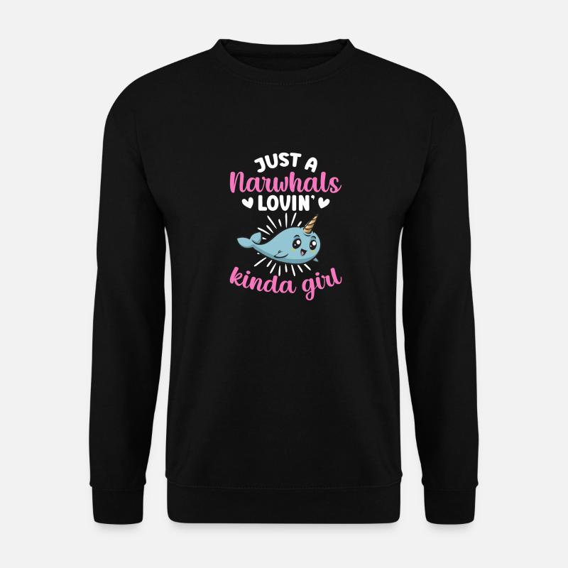 Narwal Einhornwal - Unisex Pullover - Schwarz