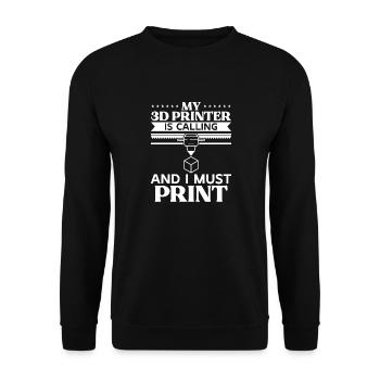 3D Printer 3D Printing - Unisex Sweatshirt - black - Front - Alina (178cm) & Michal (187cm)
