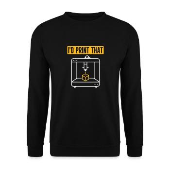 3D Printer 3D Printing - Unisex Sweatshirt - black - Front - Alina (178cm) & Michal (187cm)