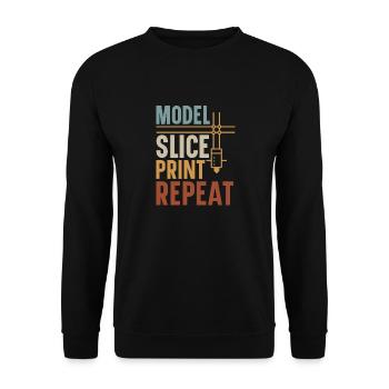 3D Printer 3D Printing - Unisex Sweatshirt - black - Front - Alina (178cm) & Michal (187cm)