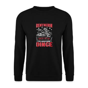 Rentenbeginn Rentnerin Frau Lustige Deko - Unisex Pullover - Schwarz - Vorne - Alina (178cm) & Michal (187cm)