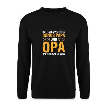 J’ai deux pistes bonus papa et grand-père les rock b - Sweat-shirt Unisexe - noir - Devant - Alina (178cm) & Michal (187cm)