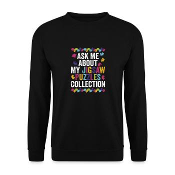 Ask Me About My Jigsaw Puzzles Collection Solving - Unisex Sweatshirt - black - Front - Alina (178cm) & Michal (187cm)