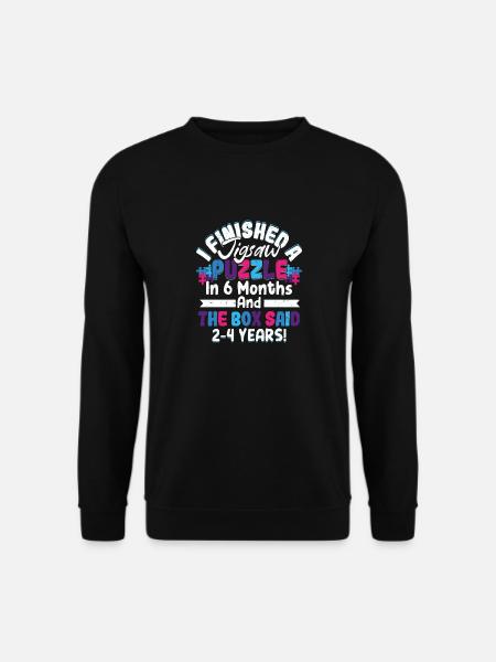 I Finished A Jigsaw Puzzle Solving Piece - Unisex Sweatshirt - black