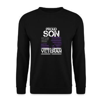 Fier fils vétéran des États-Unis drapeau violet vers le haut - Sweat-shirt Unisexe - noir - Devant - Alina (178cm) & Michal (187cm)
