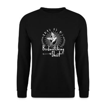 Voici ma chemise d’observation des oiseaux Hirondelle rustique - Sweat-shirt Unisexe - noir - Devant - Alina (178cm) & Michal (187cm)