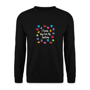 I Puzzle Way Past My Bedtime Piece Jigsaw Puzzle - Unisex Sweatshirt - black - Front - Alina (178cm) & Michal (187cm)