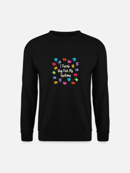 I Puzzle Way Past My Bedtime Piece Jigsaw Puzzle - Unisex Sweatshirt - black