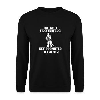 Feuerwehrmann Feuerwehr Papa Beruf Leidenschaft - Unisex Pullover - Schwarz - Vorne - Alina (178cm) & Michal (187cm)