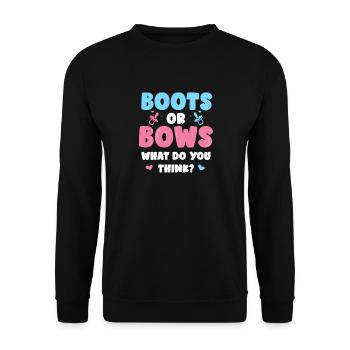 Annonce de bébé sexe révéler bottes de fête de bébé - Sweat-shirt Unisexe - noir - Devant - Alina (178cm) & Michal (187cm)