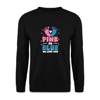 Annonce de naissance sexe révéler fête de bébé - Sweat-shirt Unisexe - noir - Devant - Alina (178cm) & Michal (187cm)