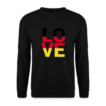 LOVE Germany Colors Flag - Unisex Sweatshirt - black - Front - Alina (178cm) & Michal (187cm)