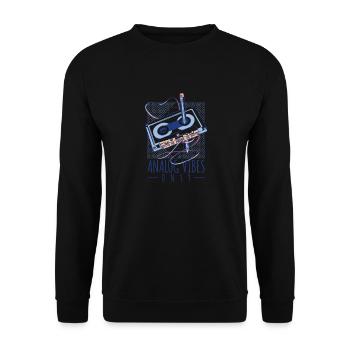Analog Vibes Only - Music Lover Gift - Unisex Sweatshirt - black - Front - Alina (178cm) & Michal (187cm)