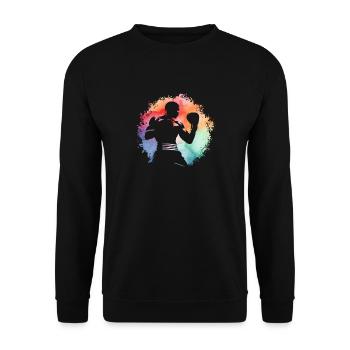Boxen - Unisex Pullover - Schwarz - Vorne - Alina (178cm) & Michal (187cm)