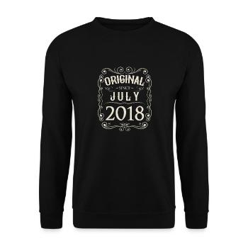 Vintage - Original since July 2018 Birthday - Unisex Sweatshirt - black - Front - Alina (178cm) & Michal (187cm)