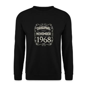 Millésime - Original depuis novembre 1968 Anniversaire - Sweat-shirt Unisexe - noir - Devant - Alina (178cm) & Michal (187cm)