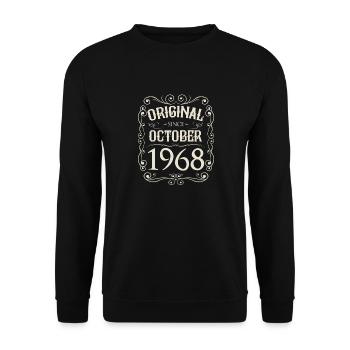 Vintage - Original depuis octobre 1968 Anniversaire - Sweat-shirt Unisexe - noir - Devant - Alina (178cm) & Michal (187cm)