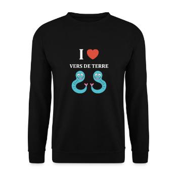 Humour ver de terre - Sweat-shirt Unisexe - noir - Devant - Alina (178cm) & Michal (187cm)