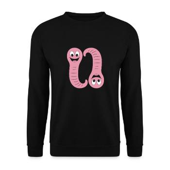 Regenwurm - Unisex Pullover - Schwarz - Vorne - Alina (178cm) & Michal (187cm)