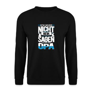 Je n’ai pas besoin de dire non, je suis grand-père - Sweat-shirt Unisexe - noir - Devant - Alina (178cm) & Michal (187cm)