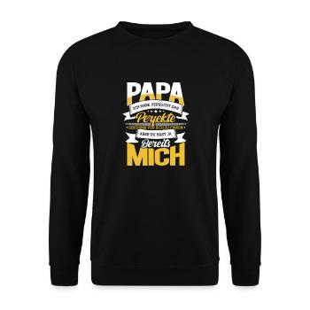 Papa J’ai essayé le cadeau parfait Papa - Sweat-shirt Unisexe - noir - Devant - Alina (178cm) & Michal (187cm)