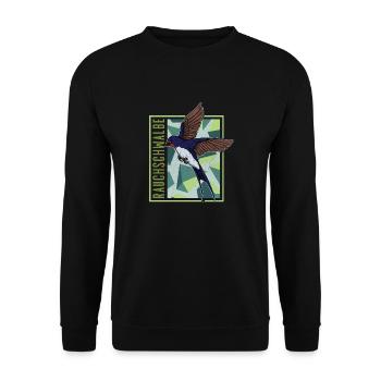 Hirondelle rustique Peinture rétro Autriche Oiseau - Sweat-shirt Unisexe - noir - Devant - Alina (178cm) & Michal (187cm)