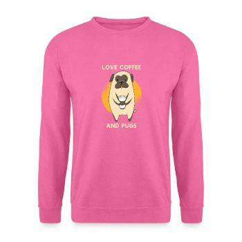 Niedliche Möpse und Kaffeeliebhaber Hundebesitzer zum Mitnehmen - Unisex Pullover - Pink - Vorne