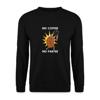 Dancing Coffee Bean No Coffee No Partee Party - Unisex Sweatshirt - black - Front - Alina (178cm) & Michal (187cm)