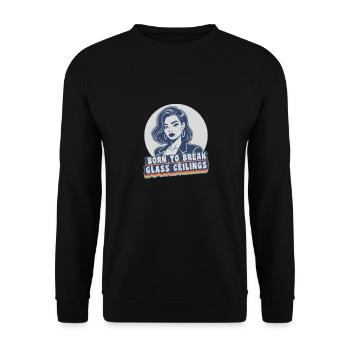 Women's Rights Female Empowerment Break Glass - Unisex Sweatshirt - black - Front - Alina (178cm) & Michal (187cm)