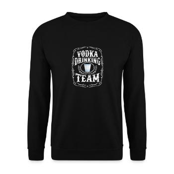 Wodka Drinking Team Destilliertes alkoholisches Getränk - Unisex Pullover - Schwarz - Vorne - Alina (178cm) & Michal (187cm)