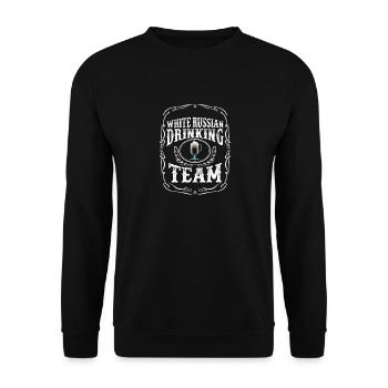 White Russian Drinking Team Cocktail Alcoholic - Unisex Sweatshirt - black - Front - Alina (178cm) & Michal (187cm)