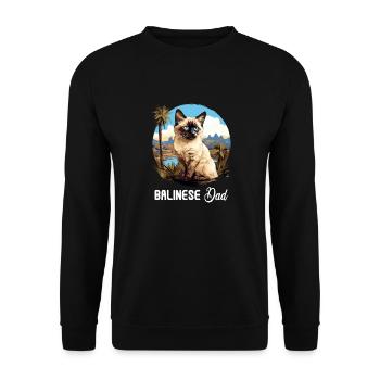 Chat balinais Balinesenkatze - Sweat-shirt Unisexe - noir - Devant - Alina (178cm) & Michal (187cm)