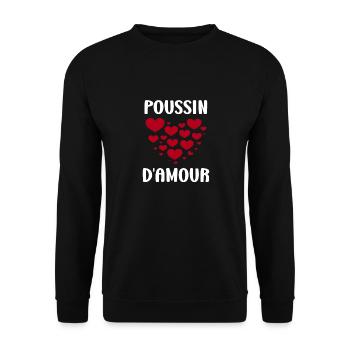 Poussin - Sweat-shirt Unisexe - noir - Devant - Alina (178cm) & Michal (187cm)