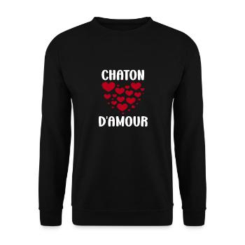 Chaton - Sweat-shirt Unisexe - noir - Devant - Alina (178cm) & Michal (187cm)